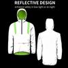 Wosawe Мужская серебряная светоотражающая велосипедная куртка разноцветная ветровка с капюшоном для езды на велосипеде спортивное пальто на открытом воздухе