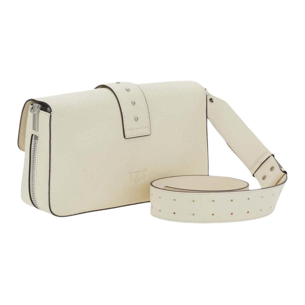 PINKO Love One Logo Leather Shoulder Bag Women shoulder bag White 105081-A2JG-Z14E