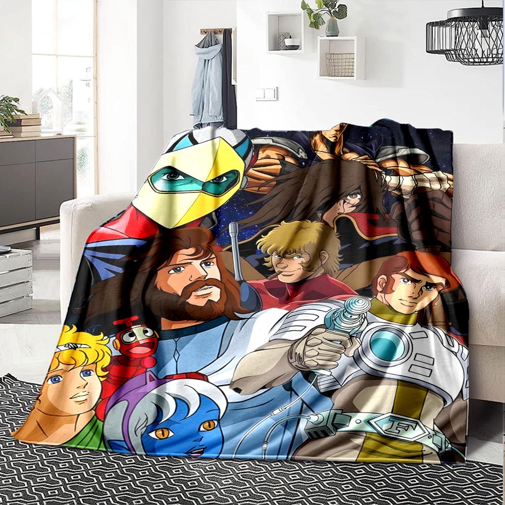 1pc UFO Robot Grendizer8 Blanket, Gift, for Men and Women, Soft Blanket, Good for Sofa Bed Couch Travel, Lightweight Flannel Blanket