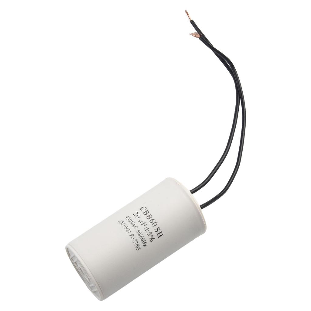 CBB60 Run Capacitor 450V AC 20uf with Wire  Run Round Capacitor for Motor,  3/4/5/6/8/10/12/15/16/18/20/25/30/35/40/45/50/60/70/80/90/100uf