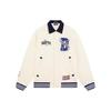 Sports Basketball Series Embroidered Logo Button-Up Long Sleeve Jacket Men Jacket Beige AJMS109-2