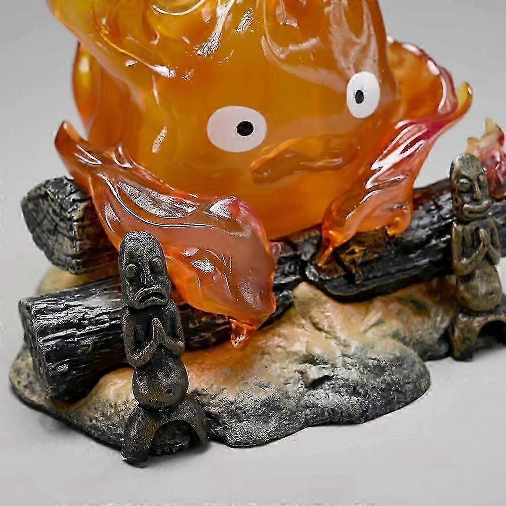 2026 Calcifer Night Light, Calcifer Lamp A Cute Flame Statue, Desktop Cute Flame Night Light Decor, Ideal Small Adorable Lamp Gift for Kids