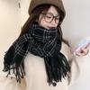 Korean atmosphere scarf women's winter imitation cashmere plaid warm scarf thickened student new