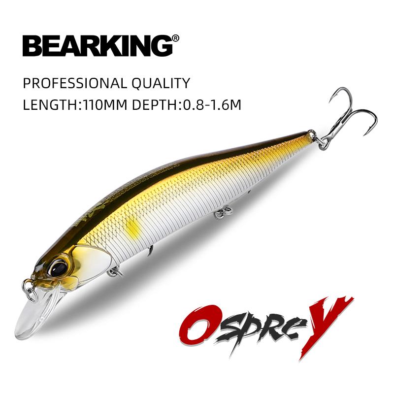 BEARKING 11 см, 17 г, глубина 0,8-1,6 м, популярная модель, рыболовные приманки, жесткая приманка, 10 цветов на выбор, качественный гольян, профессиональный гольян