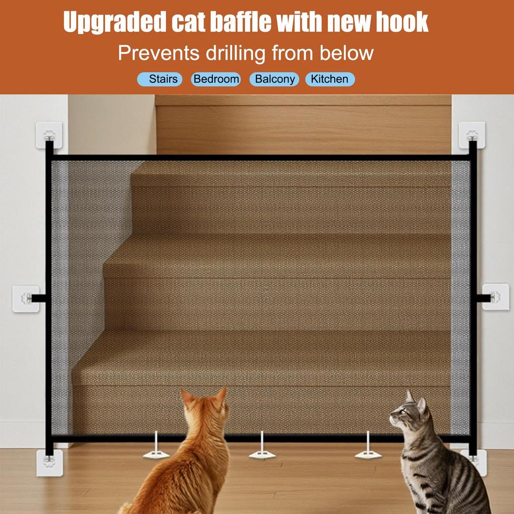Doorway Gates for Pets Safety Folding Breathable Mesh Animals Barrier Fence Childproofing for Kitten Puppy Toddler Living Room