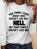 Popular Cross-Border Letter Print Long-Sleeve Round-Neck T-Shirt for Women In Spring And Summer 2026