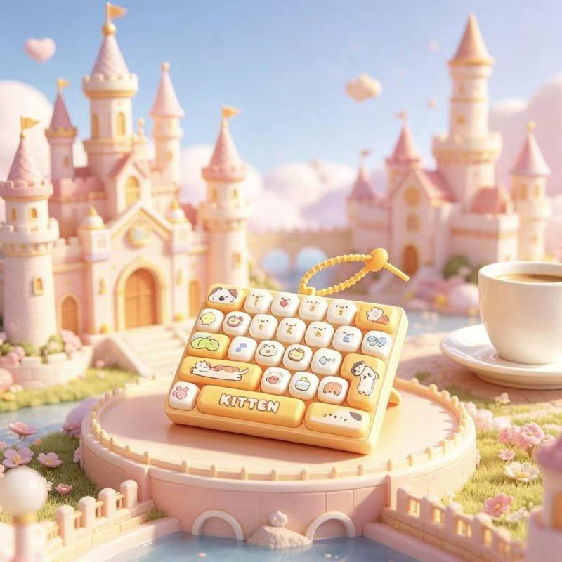 Горячий Аниме Брелок-клавиатура 26 клавиш Игрушка-антистресс Fidget Клавиша клавиатуры Пальцевый кликер Брелоки для рюкзака Рождественский подарок