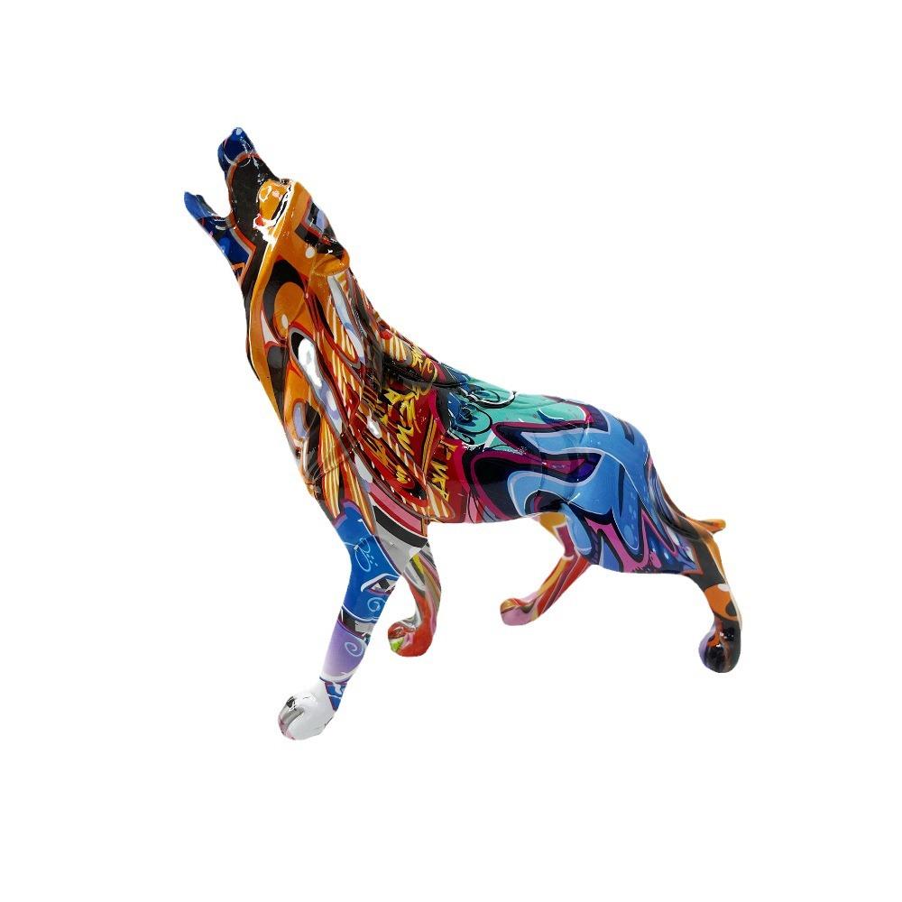 Новые креативные поделки из смолы, украшение для входа в гостиную в скандинавском стиле, геометрический орнамент в виде волка для переноса воды