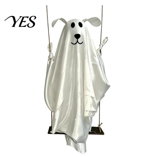 Halloween Ghost Decoration With Best Materials Hanging for Outdoor Decoration, Cute Flying Satin White Home, Tree, Porch, Patio, Lawn, Garden, Holiday