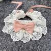 Fashion Neck Strap Dog Saliva Towel Lace Bowknot Pearl Collar Dog Neckerchief Puppy String Bib
