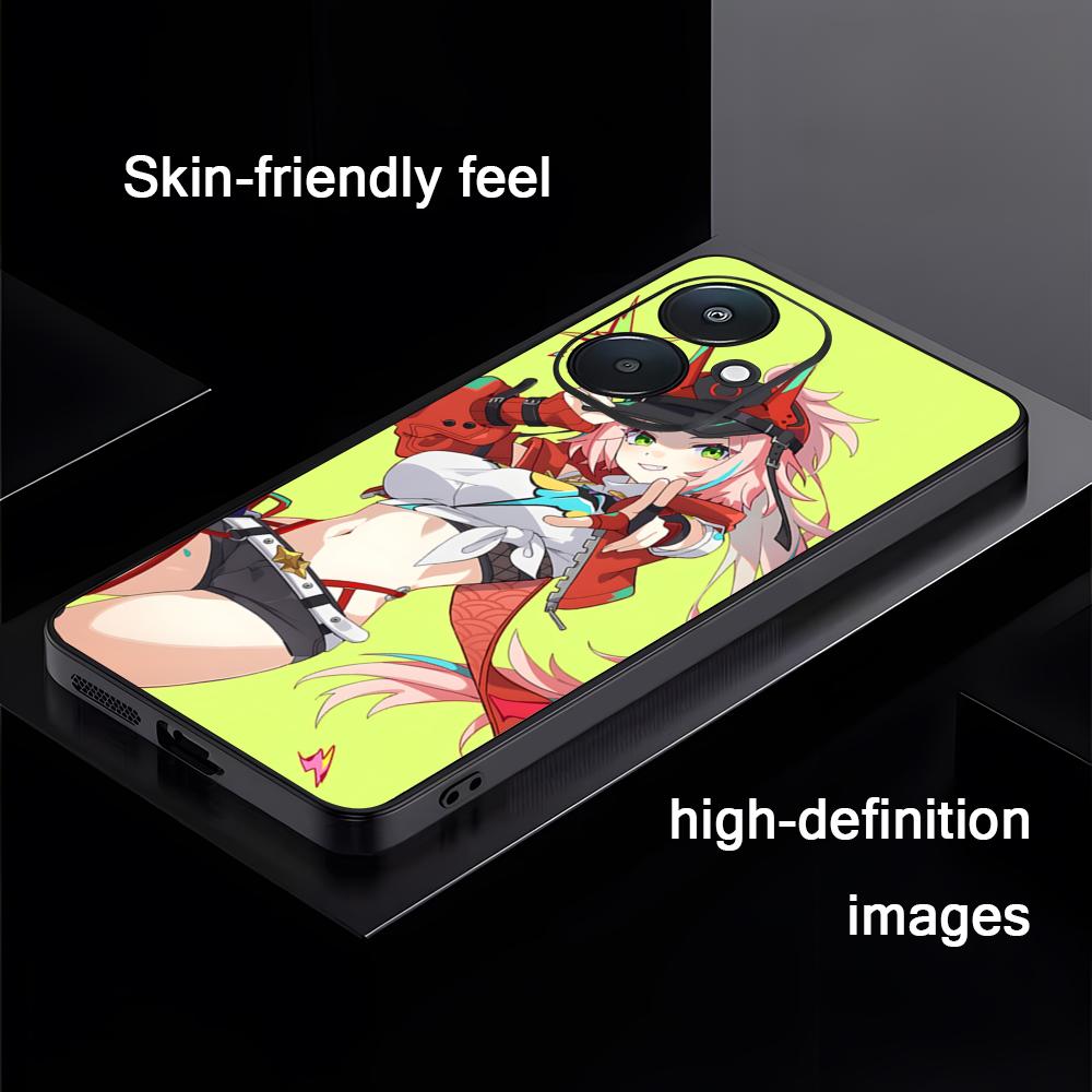 Крутой Чехол для Телефона HonkaiStarRail Rappa Для Xiaomi Redmi 14C 13C 12C Note14 13 12 11 10 Pro Plus S Мягкий Черный Чехол