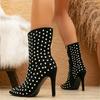 Fashion Eilyken Fashion Sexy Rhinestone Crystal Woman Ankle Boots Eelgant Thin High Heel Pointed Toe Side Zipper Shoes Botas De Mujer