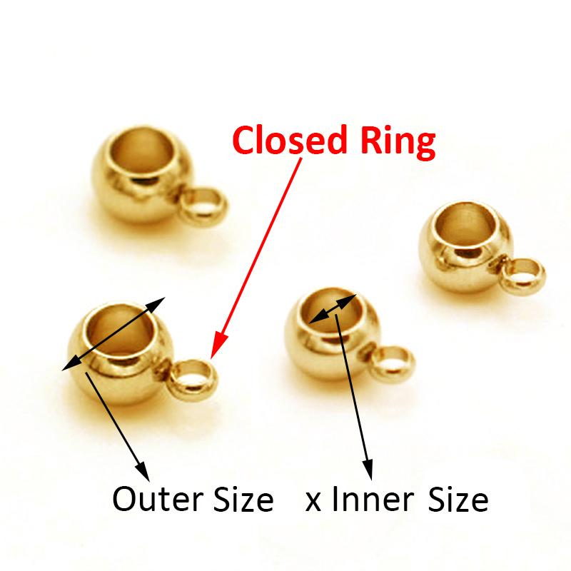 10pcs Gold Color Stainless Steel Spacer Beads Pendant Charms Clasps Bail Beads for Bracelet Necklace DIY Jewelry Making Findings