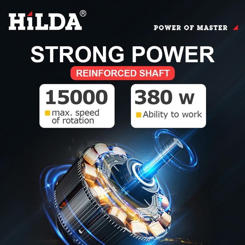 HILDA 380W Powerful Electric Straight Grinder 6 Variable Speed Tile Beauty Sewing Tool Multifunctional Grinder Sander Polisher