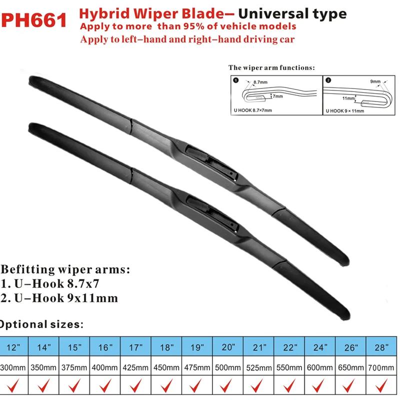 Car Wiper Front Hybrid Wiper Blades For Mazda 3 Axela BM BN 2013 - 2018 Windshield Windscreen Window Rain Brushes 24"+18"