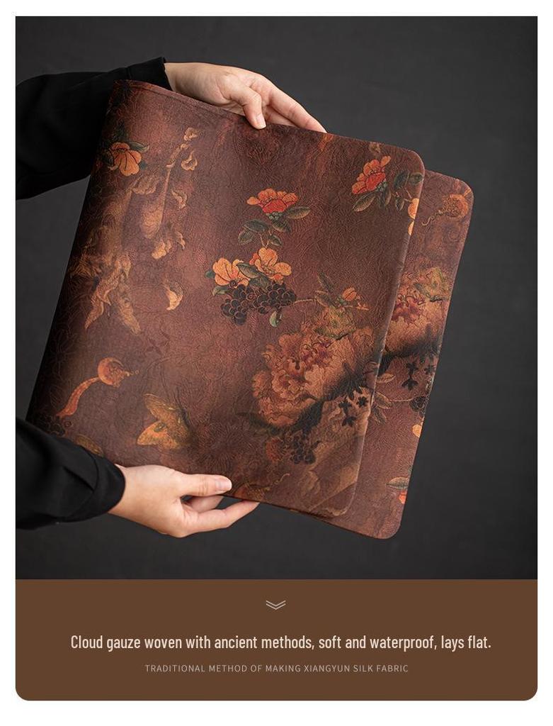 High-End Xiangyun Silk Zen Tea Mat: Waterproof Jacquard Tablecloth & Retro Runner