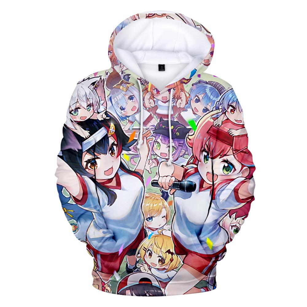 Толстовки Kawaii Shirakami Fubuki для девочек и мальчиков, детские толстовки с героями мультфильмов Shirakami Fubuki, одежда для мужчин и женщин, толстовки для косплея в стиле аниме