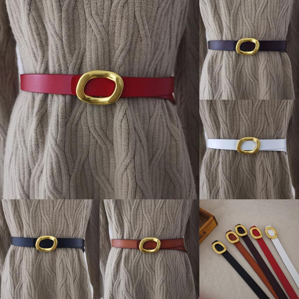 Authentic Ladies Belt With Alloy Circle Buckle For Office And Casual