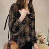 Новая модная летняя женская солнцезащитная одежда, шифоновая рубашка, клетчатая рубашка в стиле ретро, ​​топ, блузка, женская