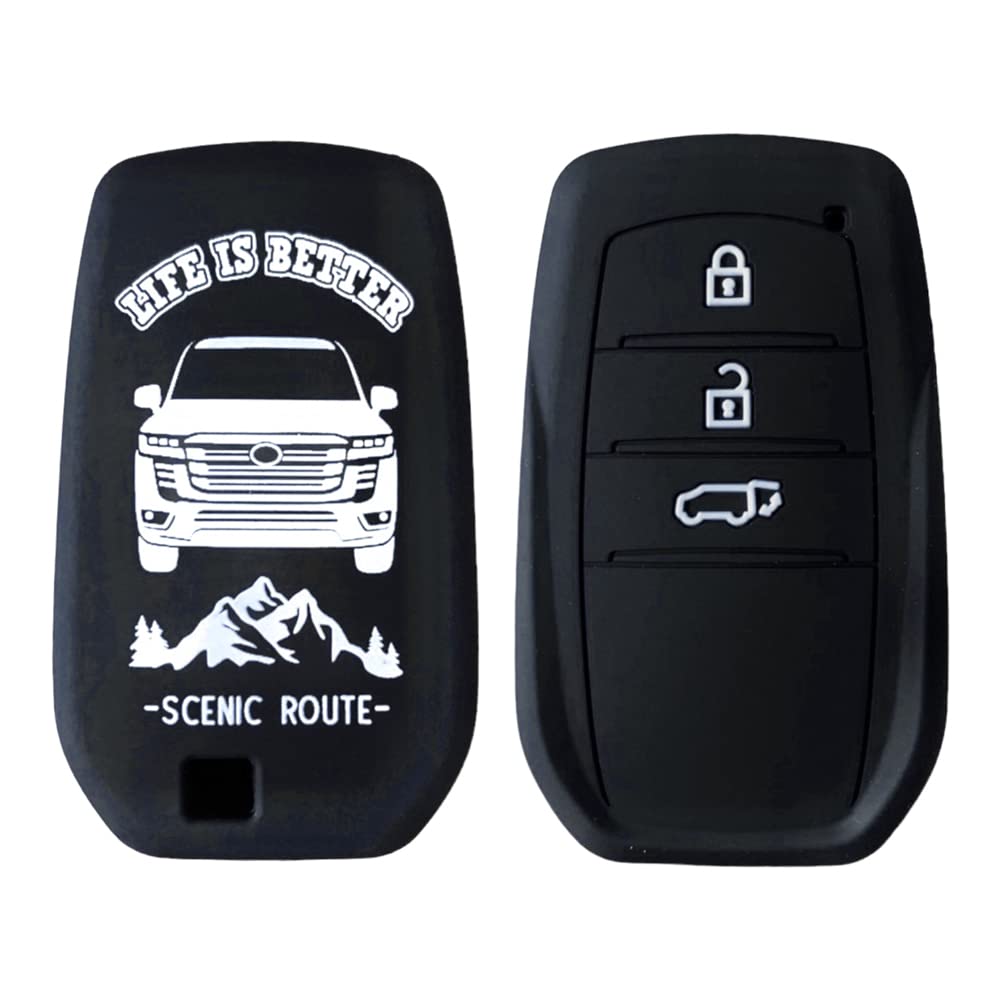 Suity Silicone Key Cover Case for Toyota Land Cruiser Smart Specially Designed to Prevent Black Key, Scratches,