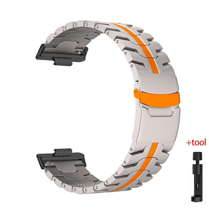 Роскошный ремешок из нержавеющей стали для Huawei Watch Fit 3/4/4 pro Титановый ремешок-браслет для Huawei Fit3/Fit2/Fit1 Металлический браслет