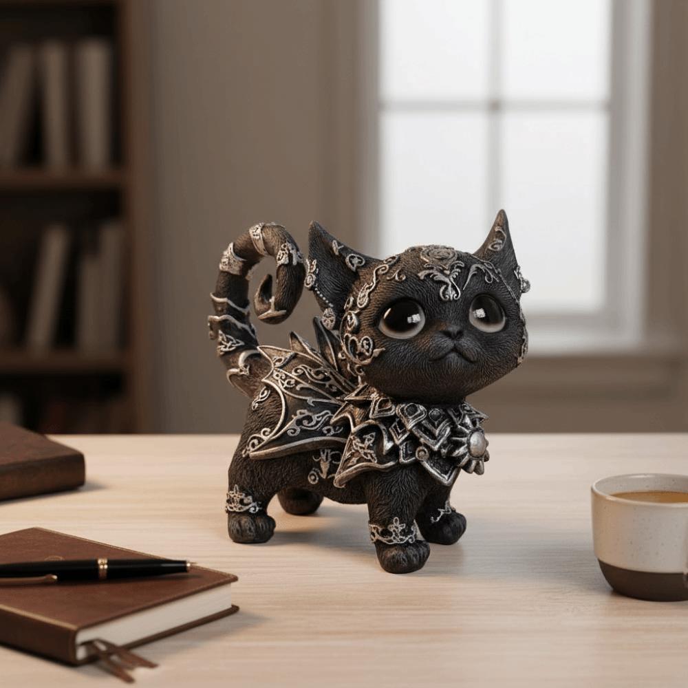 Mysterious Black Kitten Mysterious Black Cat Statue Desktop Ornament Car Decoration Black Cat Ornament Resin