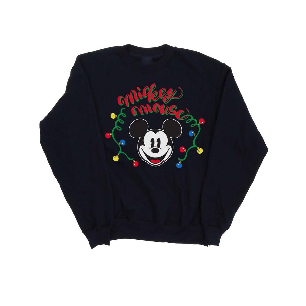 Disney Womens/Ladies Mickey Mouse Christmas Light Bulbs Sweatshirt