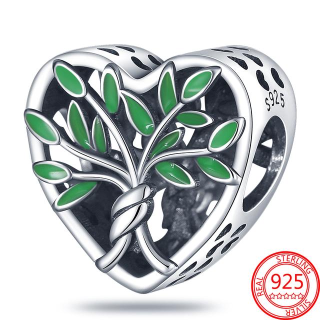 Классический Новый Настоящее Серебро 925 пробы Четырехлистный Клевер Лаки Мотаться Шарм подходит Оригинальный Модный Браслет Подвеска Ювелирные Изделия Подарок