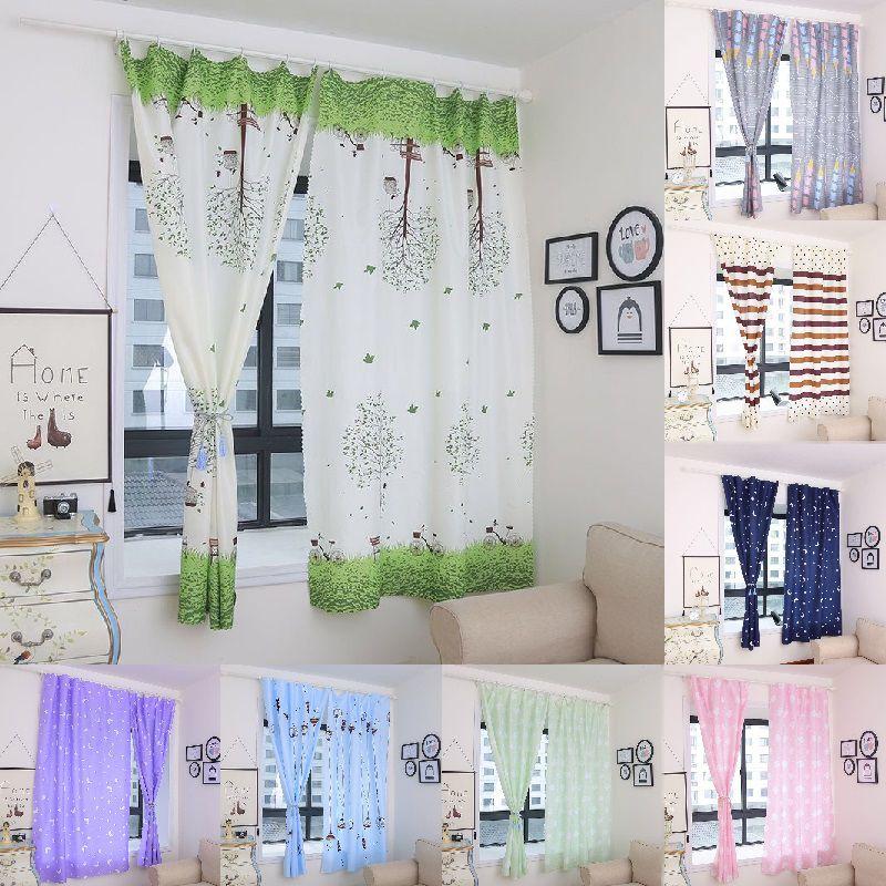 Современная затемняющая штора с мультяшным растительным дизайном для спальни и украшения окна