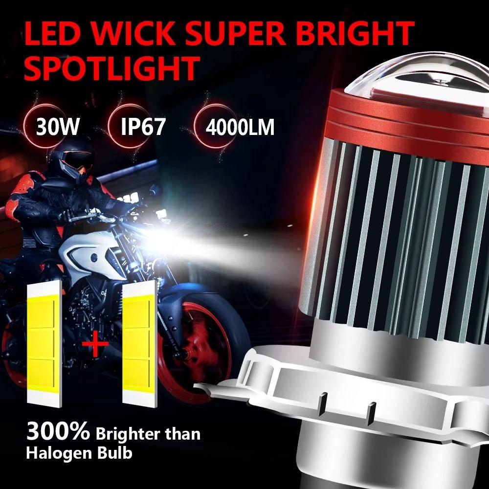 High Low Beam Motorcycle LED Headlight Bulb H4 LED H6 BA2D Motorbike Spotlights Bulb Road Safety