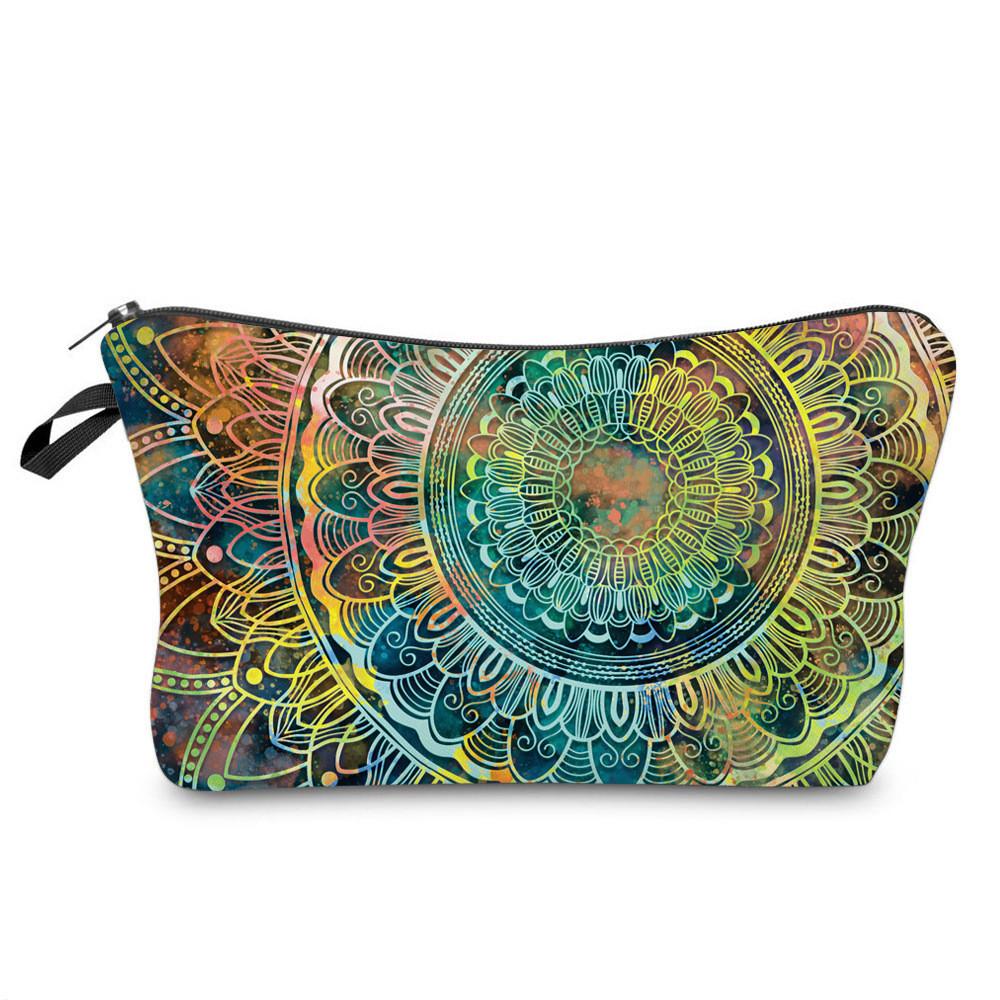 Bag Makeup Mandala Printed Multi Functional Portable Travel Storage Pouch Wash