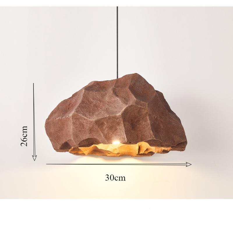 Дизайнерская люстра для ресторана, персонализированная лампа, имитация камня, микроцемент, японский стиль, педантовая лампа ручной работы