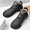 Мужская походная обувь из натуральной кожи, противоскользящая уличная обувь с высоким берцем