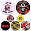 32/44/58mm Round Snap-in Brooches Rock Finger Signal Lapel Pins Punk Hand Music Badges Fan Collection Accessories Jewelry Gift