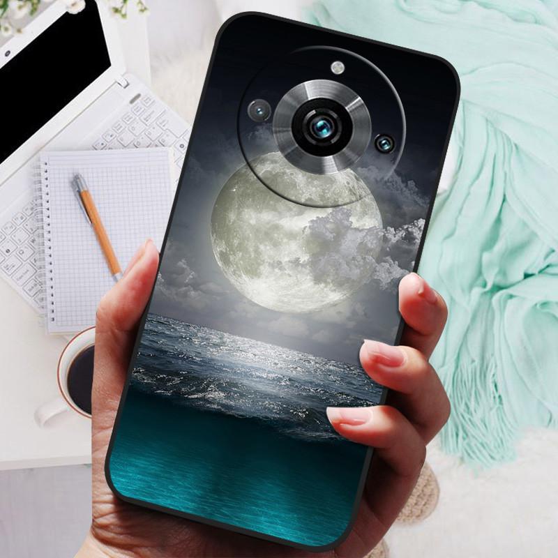 Чехол для Realme 11 Pro Plus Черный Силиконовый Милый Расписной ТПУ Coque для Realme11 Pro Capa Realme 11 5G 203 Funda Защитный