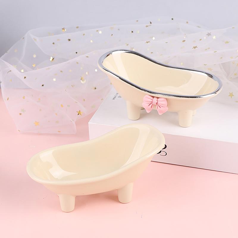 Мультяшный держатель в форме ванны с поддоном для слива Нескользящий поддон для слива мыла Легкая очистка Экономитель мыла Сушильный поднос