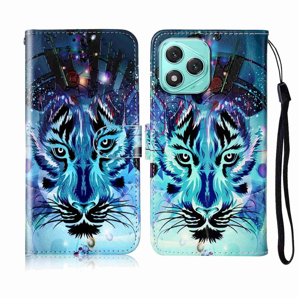 For Honor 400 Lite 5G Case Pattern Leather Wallet Phone Cover with Strap