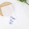 12Pcs/Pack Hand Towel White Cotton Absorbent Happy Tears Bandannas Handkerchiefs Wedding Party 30*30CM