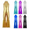 Girl Fancy Dress Up Metallic Sequins Movie Star Singer Bodysuit 70s Disco Dance Retro Cosplay Jumpsuit High Waist Jazz Dancewear