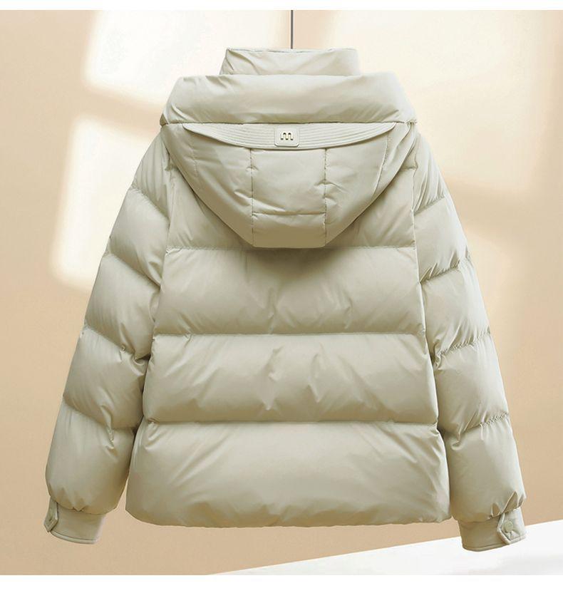 Women's Short Warm Hooded Cotton-Padded Jacket - Winter 2025 Korean Style, Thick and Loose Fit