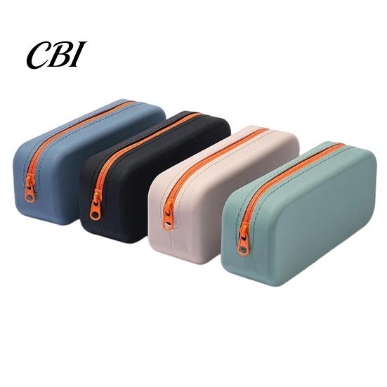 Flexible Silicone Stationery Pouch Pencil Case, Soft Pen Bag, Makeup Pouch, Cosmetics Storage Shockproof Case Solid Color Bag for Students,