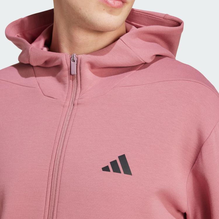 adidas Aeroready FW24 Training Series куртка на молнии, модная спортивная мужская куртка с капюшоном и длинным рукавом, розовая IY1132