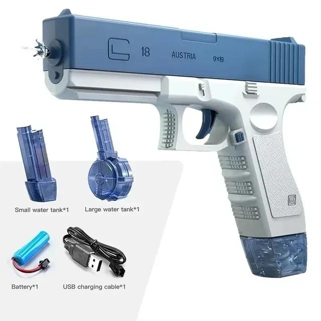 Нетоксичные Летние Водяные Пистолеты Игровой Игрушечный Полностью Автоматический Непрерывный Огонь Водяной Пистолет Акула Электрический Водяной Пистолет Большой Емкости Водяной Распылитель
