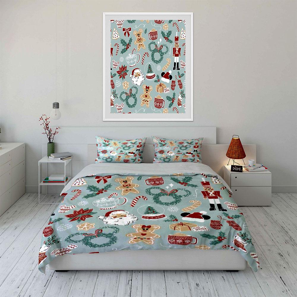 Christmas Holiday Pattern Set Bedding Duvet Cover Set Duvet Cover Pillowcases (1*Duvet Cover 2*Pillowcases, without duvet insert)