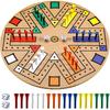 Настольная игра Kathfly Fast Track Деревянная 3-6 игроков Набор настольной игры с 24 игровыми фишками и 2 кубиками, Быстрая игра для взрослых, подростков, семьи