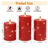 Red Flameless LED Pillar Candle Flickering Flame Wick 11 Key Remote Control Plastic for Weddings Birthdays Christmas Halloween