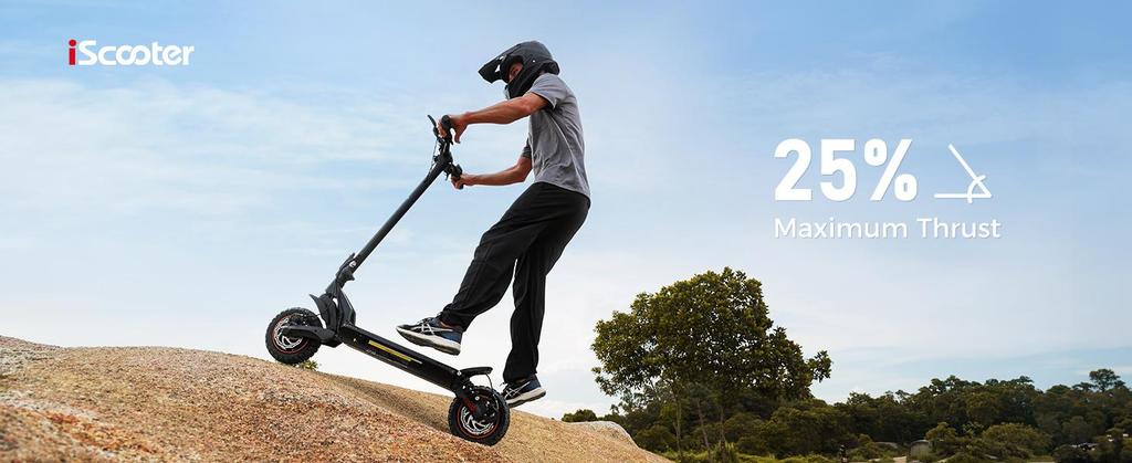 iScooter IX7 Pro 10-Inch Dual Motor Off-Road Electric Scooter - 2*1000W Power, 50-60KM Range, Ultimate Adventure Ride(NO ABE)