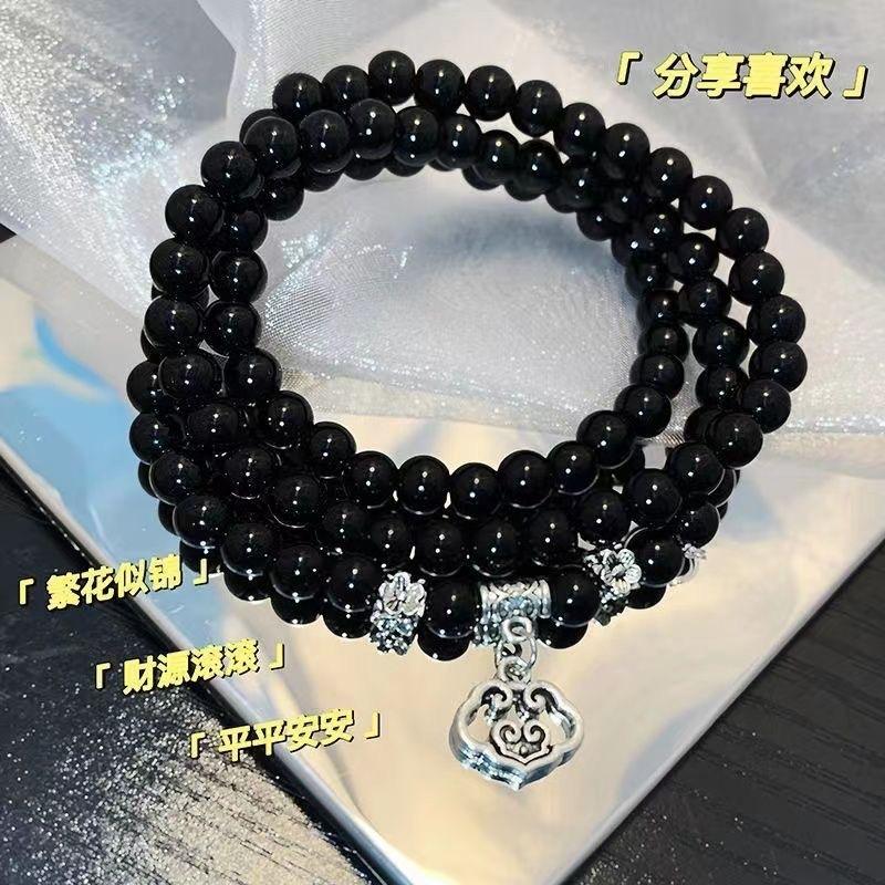 New Chinese-style mountain ghost flower beaded double-layer bracelet, women's national style retro New Year's bracelet, personalized versatile jewelry