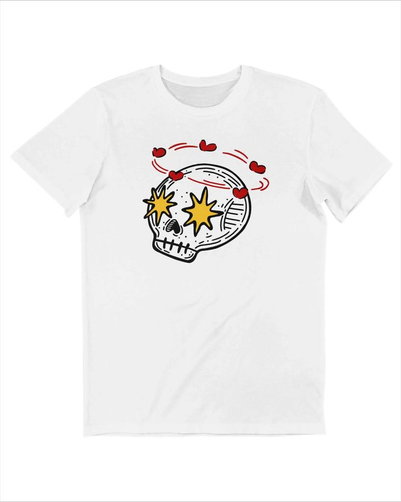 2025 Новая летняя повседневная футболка с коротким рукавом с принтом, хлопковая, обычного кроя, с круглым вырезом, дышащая, свободная, унисекс, мужская, женская одежда