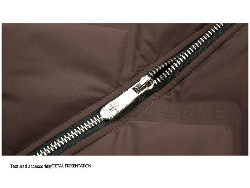 Мужская зимняя пуховая куртка с воротником-стойкой - Модная, универсальная, повседневная короткая верхняя одежда на белом утином пуху в стиле папы